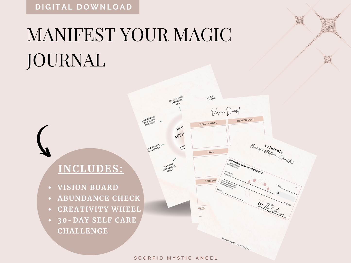 gratitude journal, manifestation journal, digital journal with prompts, daily journal