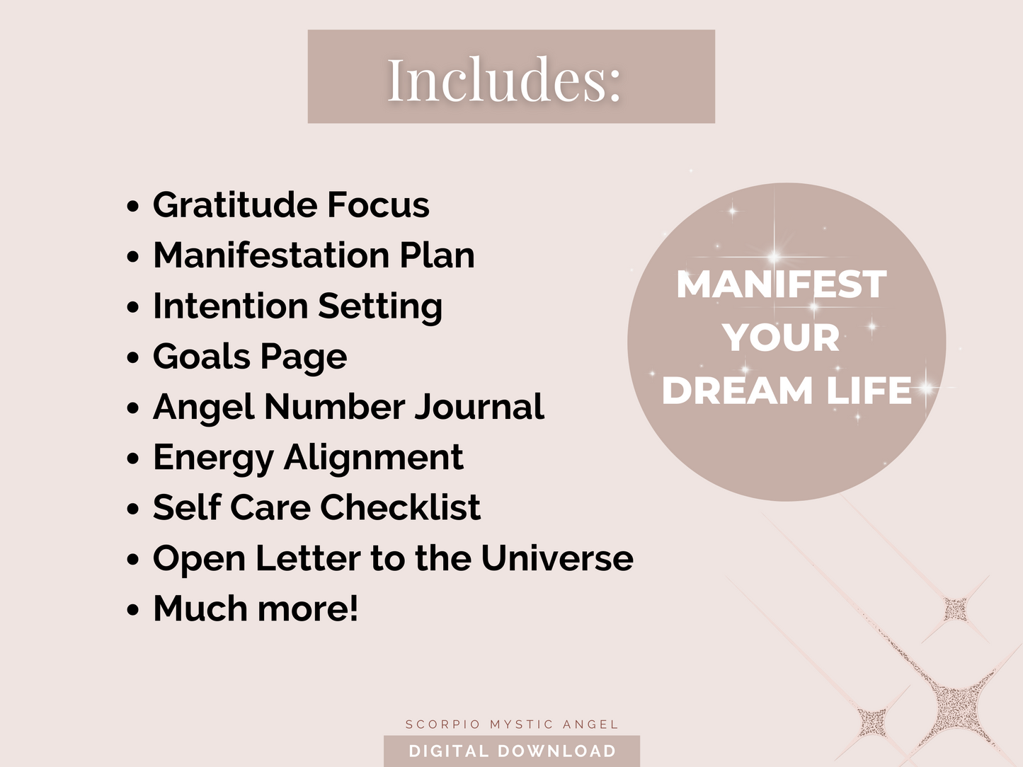 gratitude journal, manifestation journal, digital journal with prompts, daily journal