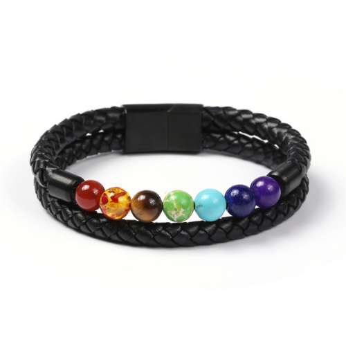 Men’s Chakra Leather Bracelet